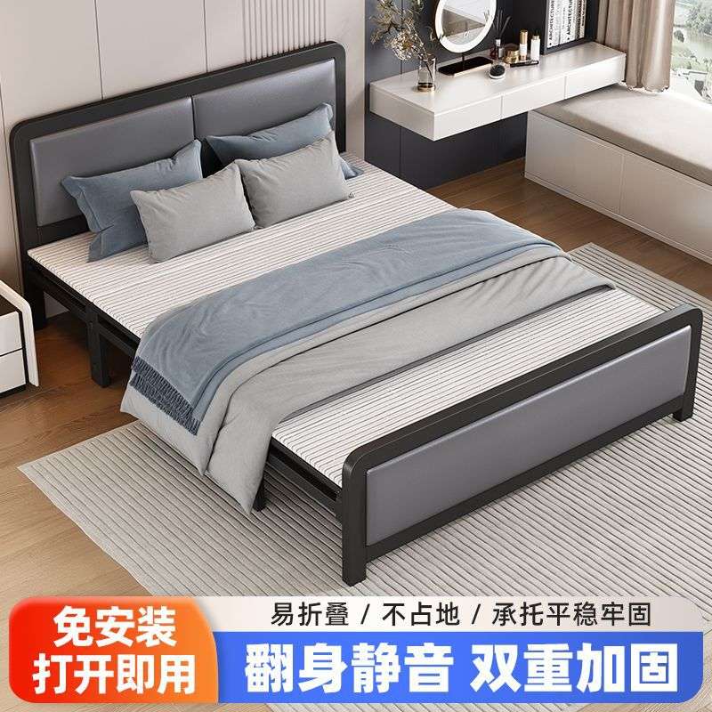 折叠床双人床家用单人午休午睡铁床简易加固出租屋成人便携硬板床