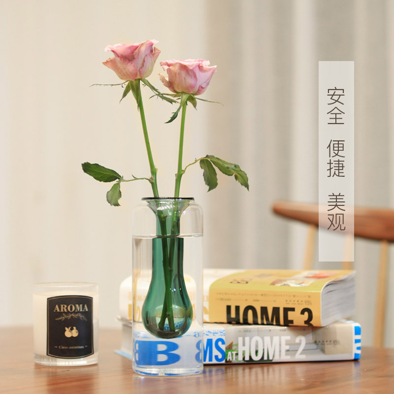 家庭灭火玻璃花瓶透明北欧创意简约风居家客厅摆件插花落地灭火器