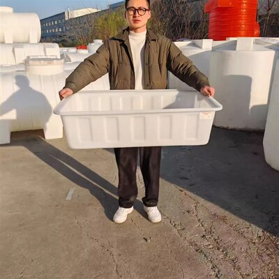 加厚牛筋塑料水箱黑色长方形浅盆种植育苗容器牛筋桶洗澡盆大水槽