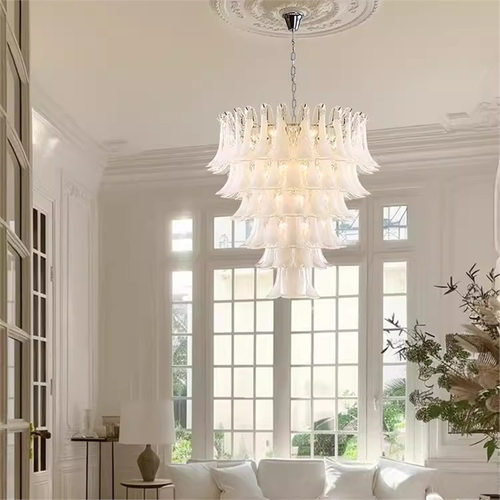 法式loft吊灯覆式楼大客厅美式云雾玻璃灯具覆古餐厅灯水晶灯大气