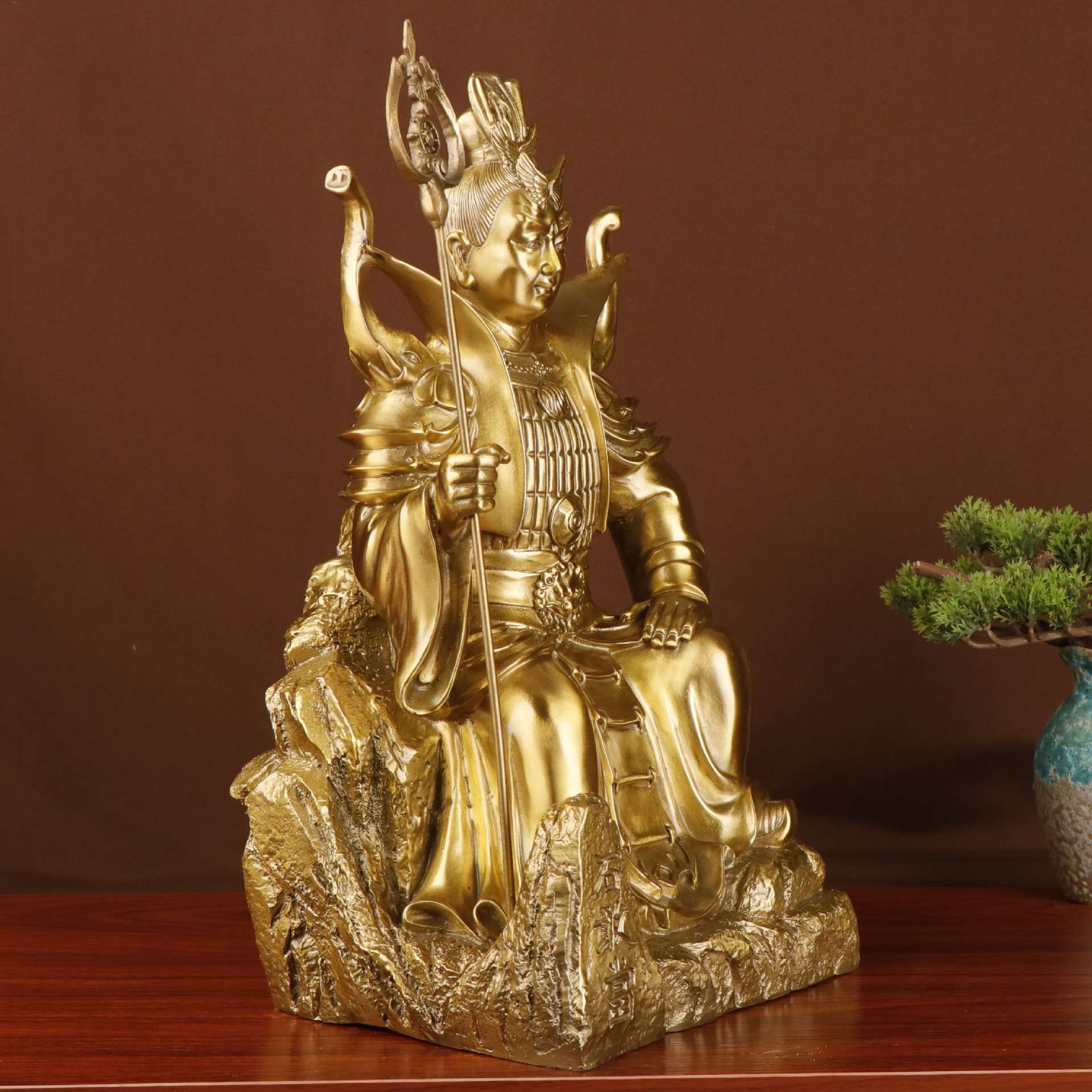 杨铜记 石敢当人物 泰山石神象 神像摆件 铜石敢当坐像石敢当