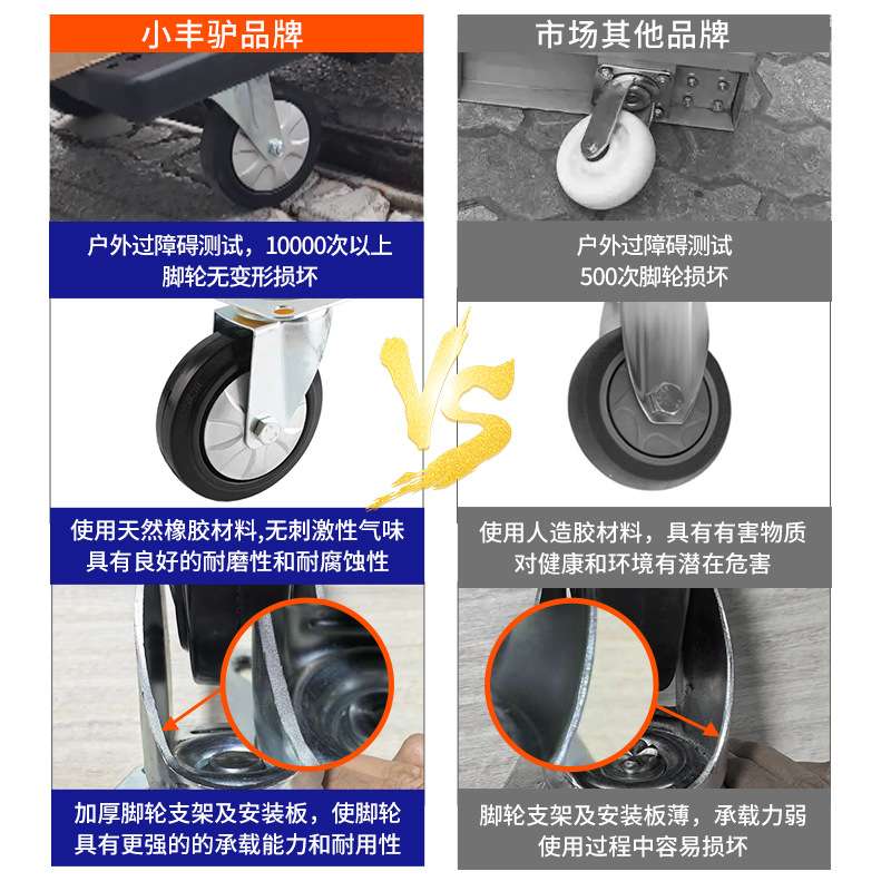小丰驴小推车拉货拖车折叠携手拉车搬运平板车取快递推车可折叠