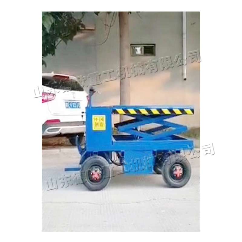 电动手推升降车 平板式手推堆高车 座驾式平板四轮升高车