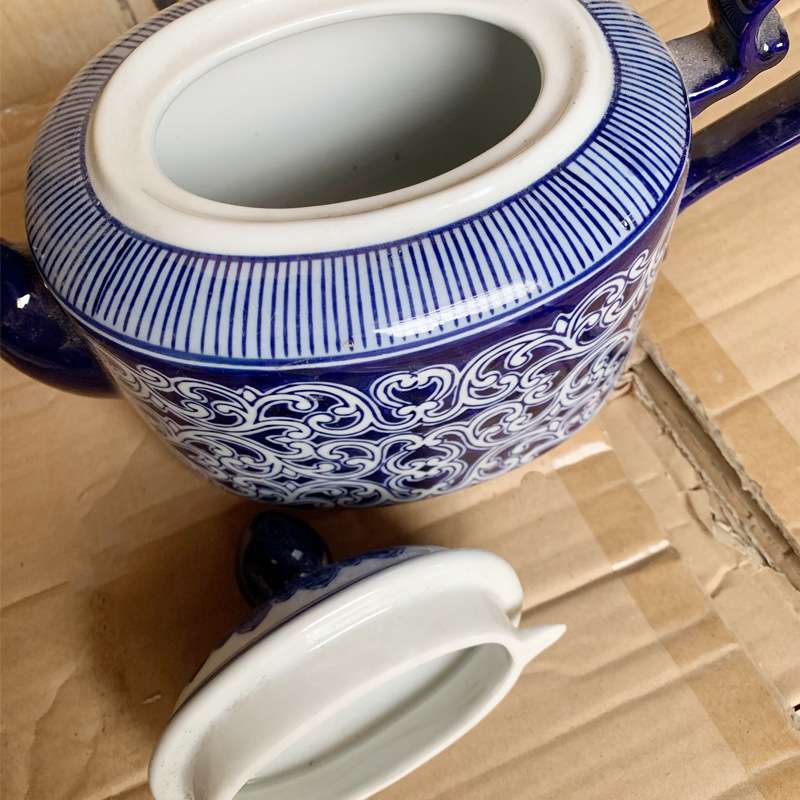 青花陶瓷茶壶家用凉水壶过滤大容量泡茶壶酒店饭店水壶醋壶