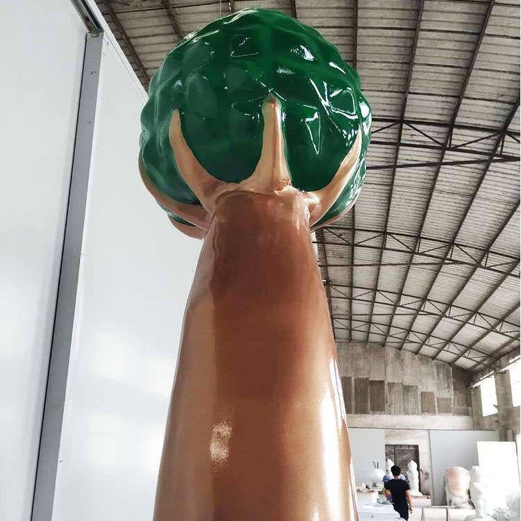 厂家定 制大型玻璃钢异形翡翠雕塑 室外简约立柱景观摆件雕塑