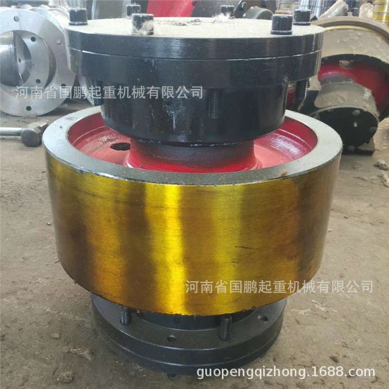 直角圆角箱起重机车轮组欧式端梁行走轮直径700双缘主被动行车轮