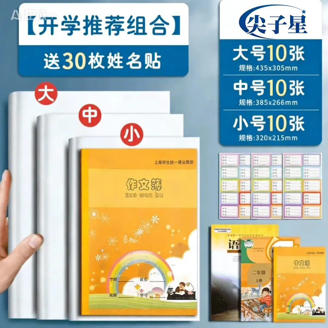 【下单立减50】书皮套小学初高中学生课本通用插口书套书本保护WZ