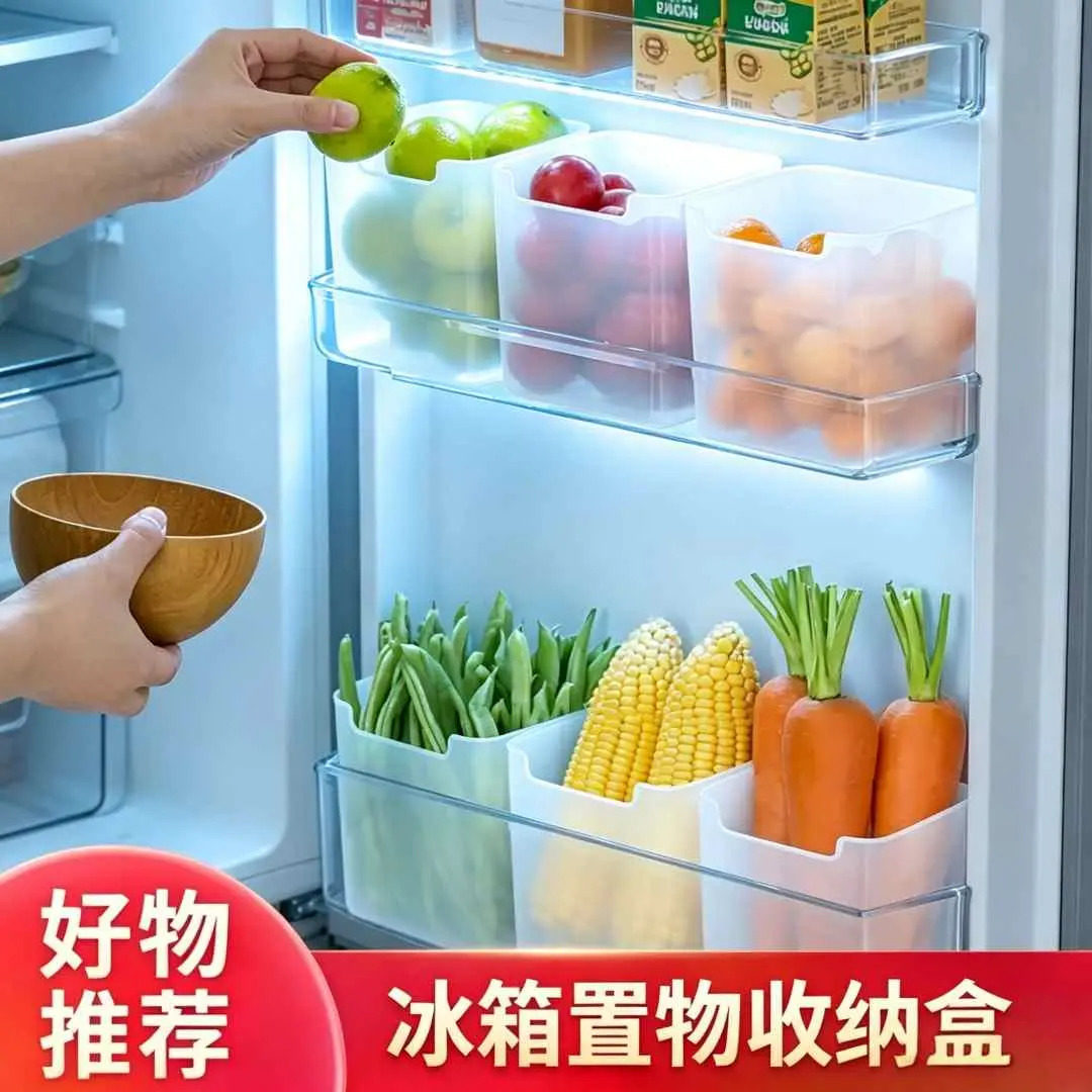 【下单立减50】抢!超值6个装冰箱侧门通用食品收纳盒家用冰箱WZ