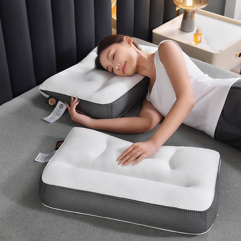 枕头护颈椎助睡眠反牵引枕芯侧睡深睡不塌陷变形睡觉专用家用枕芯