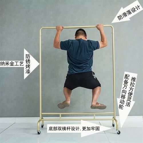 衣架服装店展示架落地女装货架挂衣杆直播专用龙门水管架移动滑轮