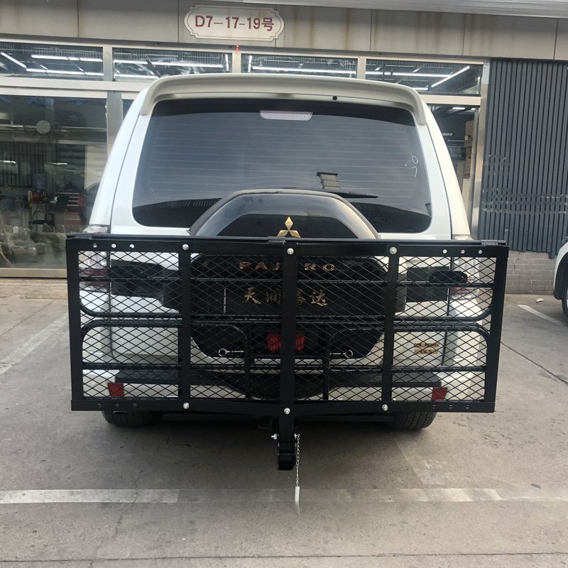 车尾折叠行李框车载拖车方口行李架车载旅行架汽车货筐后背架货蓝