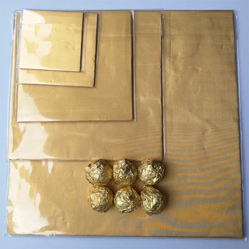 加大号 光面金色锡纸细格纹锡箔纸 包装铝箔纸 45*45cm锡纸 100张