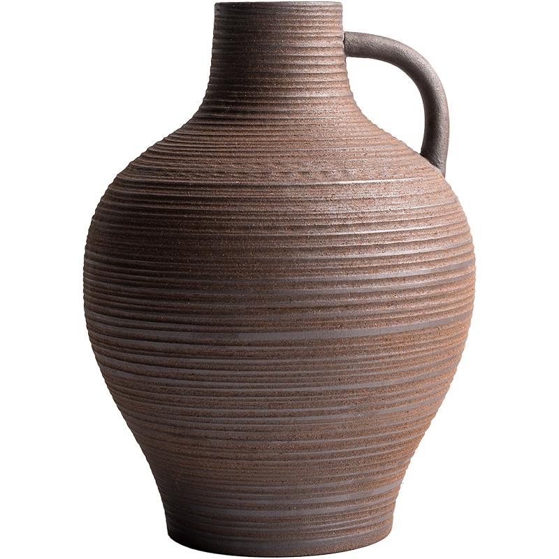陶迷原矿粗陶花器陶瓷禅艺日式家用花瓶客厅桌面花插花盆摆件装饰