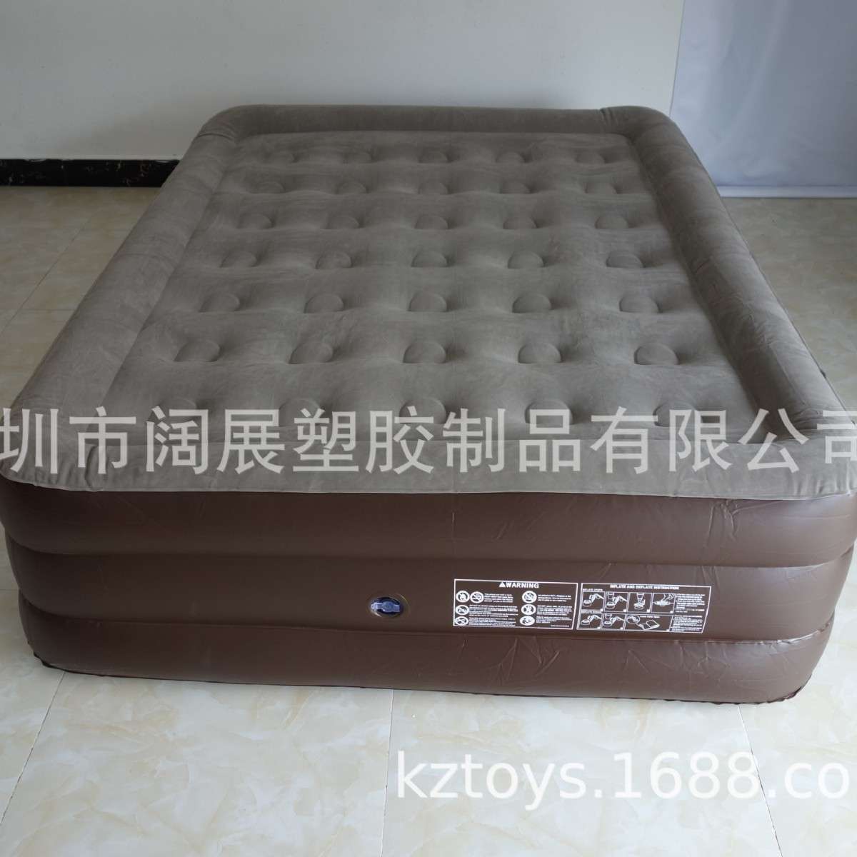 厂家现货加厚PVC植绒充气双人床垫加高充气床垫充气植绒床垫
