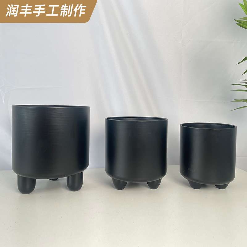 铁艺落地式北欧花架阳台客厅金属花筒金色花盆架盆栽架子阳台装饰