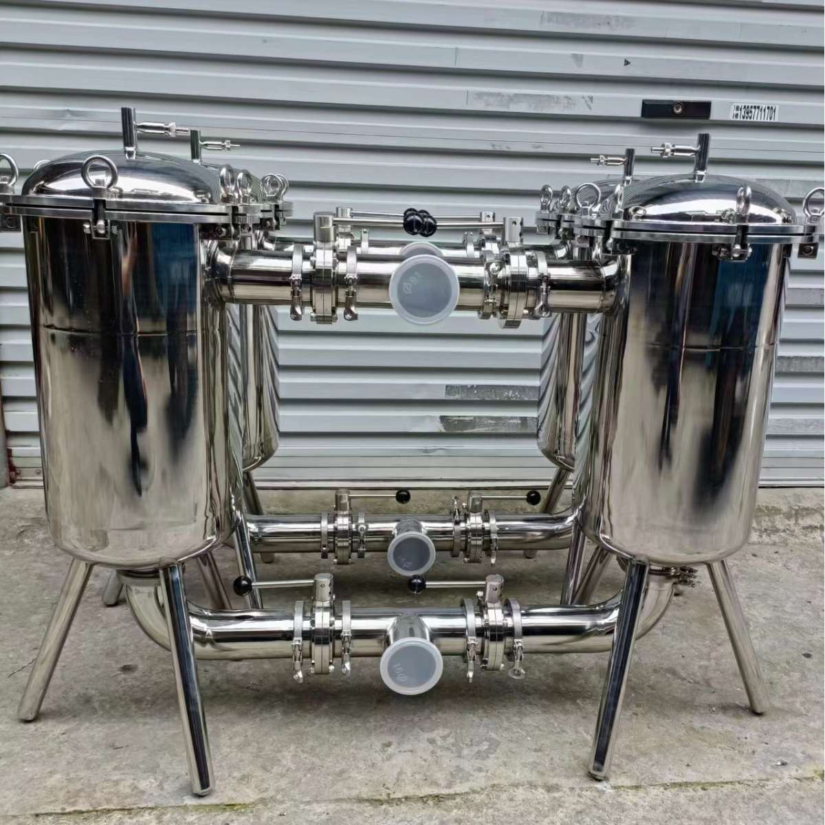 卫生级不锈钢双联过滤器 304快装管道过滤器 食品饮料豆浆蜂蜜过
