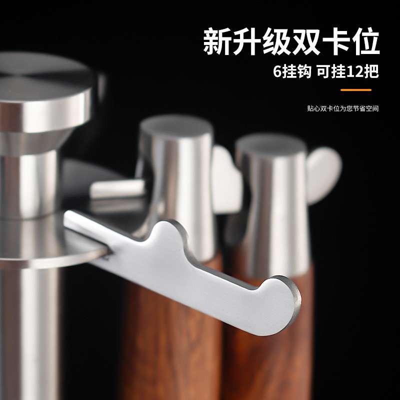 厨房304不锈钢厨具架锅铲挂架炊具悬挂式收纳架旋转置物架12挂钩