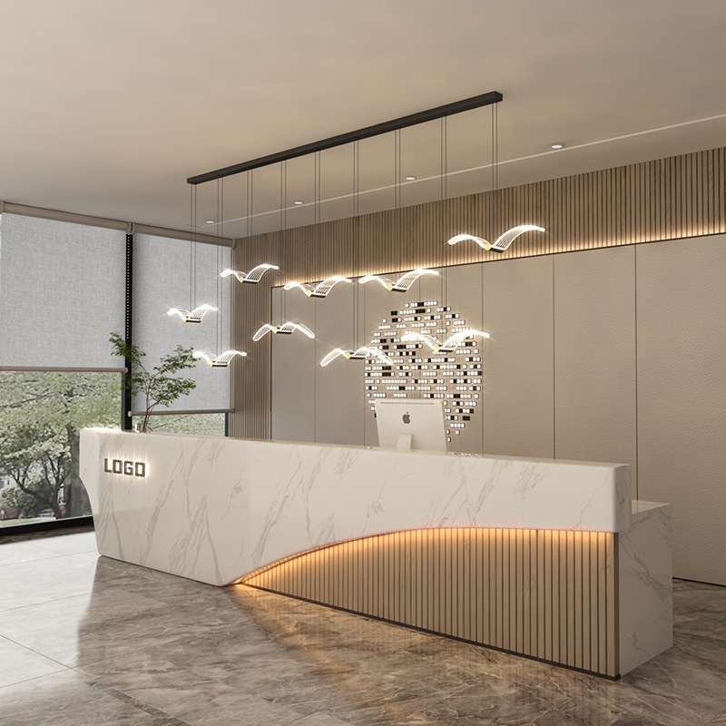 餐厅灯北欧轻奢咖啡厅吧台灯极简创意海鸥商用公司前台长条灯具