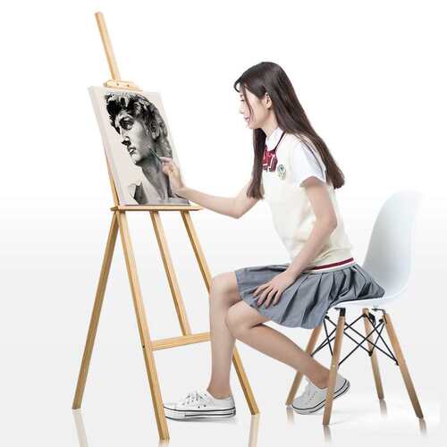 木画架画板美术生三角支架式落地式油画画架组装木质素描写生