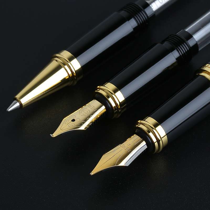 英雄7056黑色套装三笔头美工宝珠钢笔笔头套装吸墨
