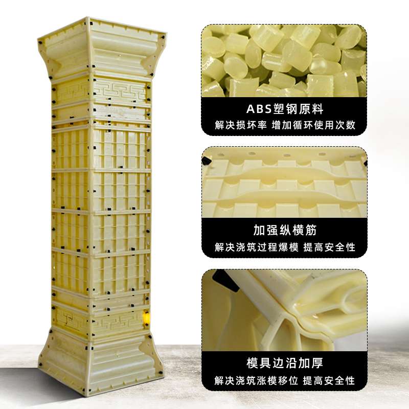 加厚罗马柱子柱身模具方柱配件别墅大门四方形水泥柱装饰建筑模板