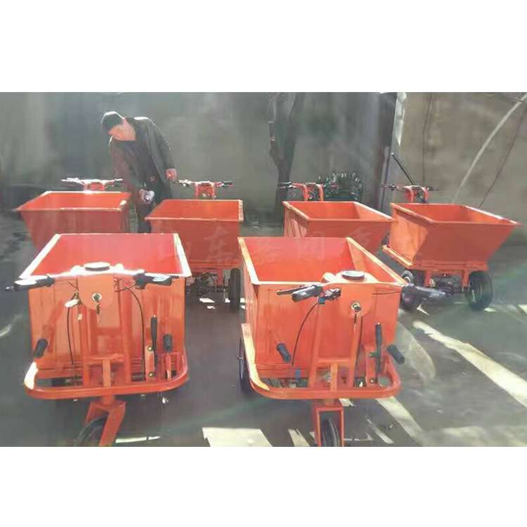 电动小型灰斗车 手推式三轮运输车 便捷式车间工地三轮车