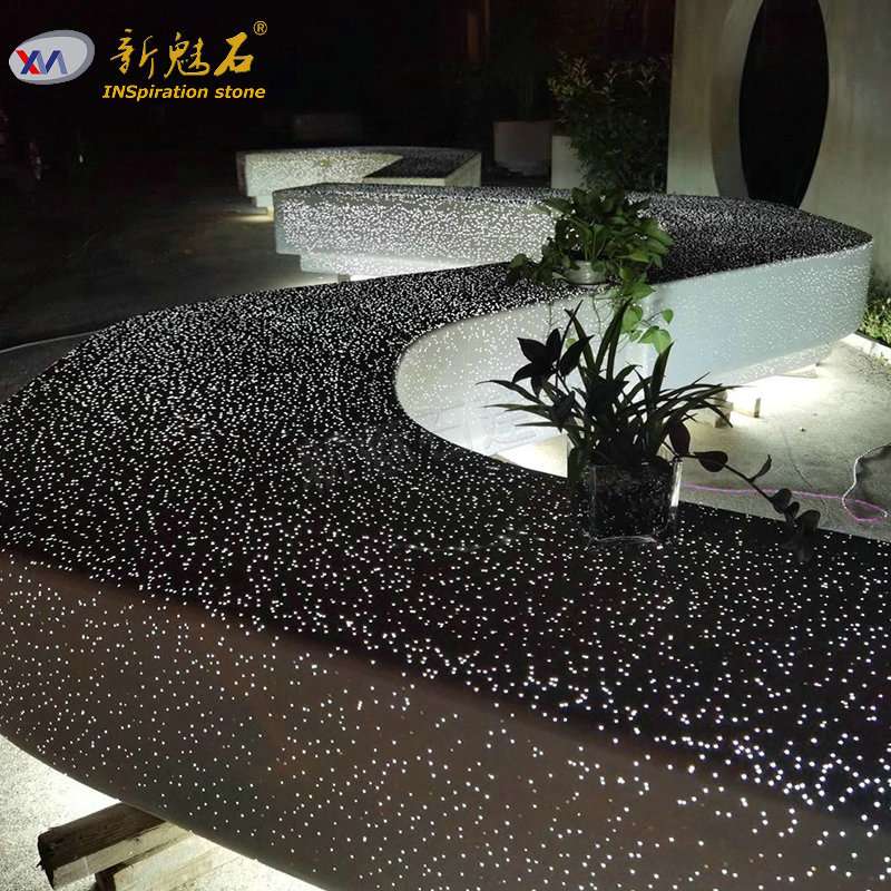 清水混泥土透光水泥树池坐凳公共场所休息耐污发光水泥种植池