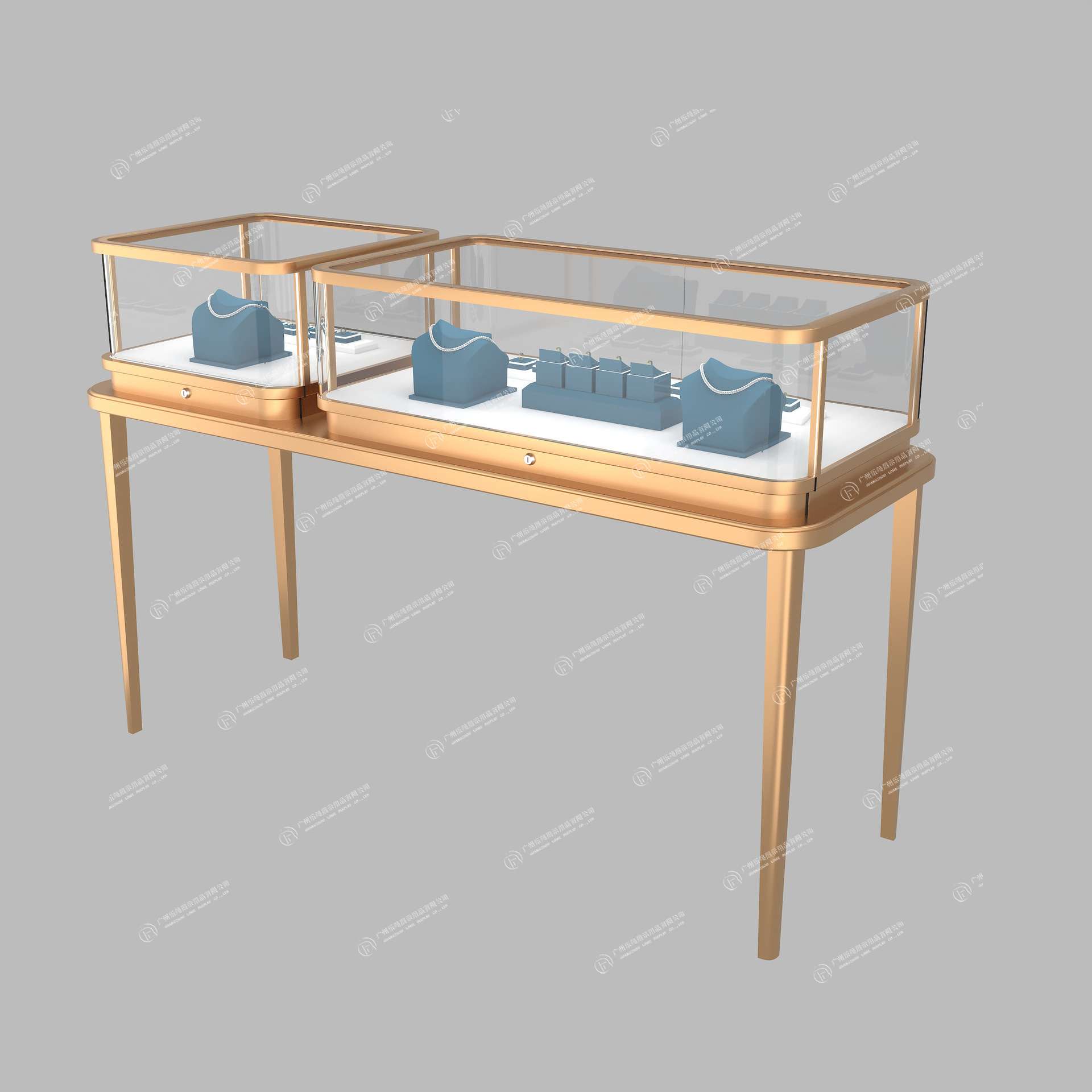 珠宝展示柜带led灯珠宝首饰展示柜饰品展示柜落地黄金饰品柜台