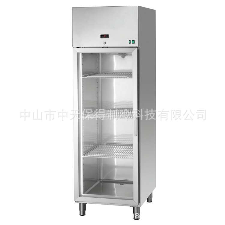 GN600TNG 欧款风冷不锈钢立式单玻璃门冰柜冷冻柜冷藏柜