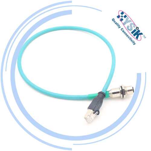 M12 xcode8芯直公头转RJ45水晶头动态通讯网线