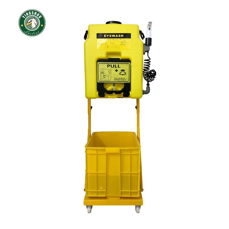 喷淋冲肤洗眼53L鹰兽6650F洗眼器 挂壁式洗眼器 聚乙烯移动洗眼器