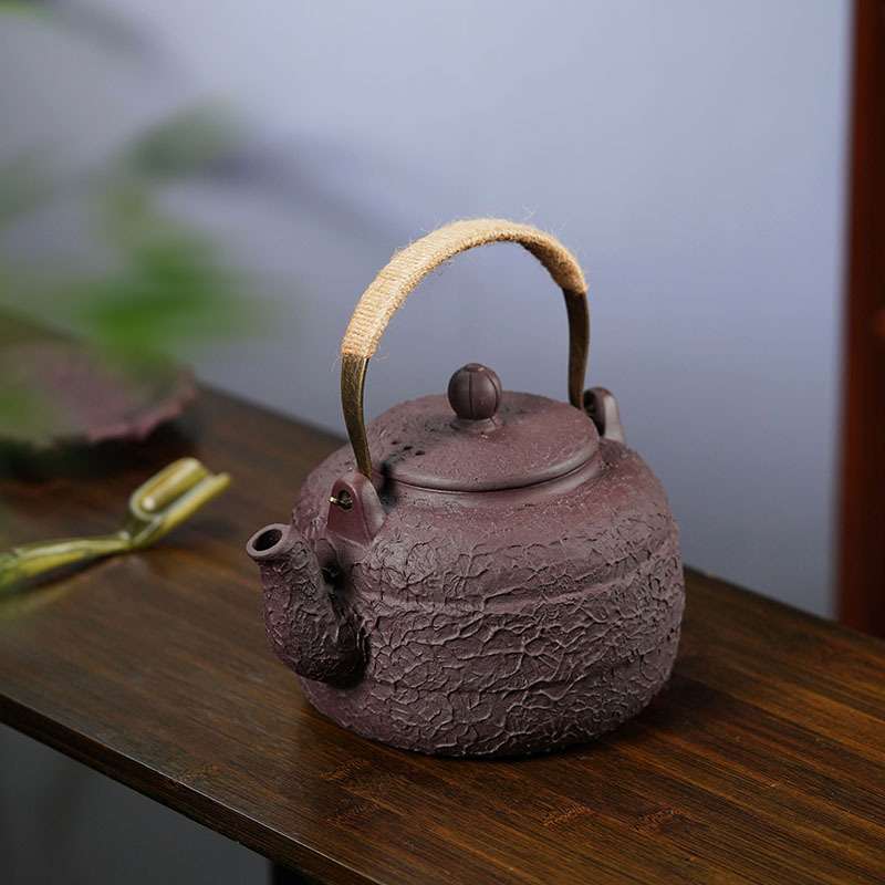 煮水壶宜兴原矿紫砂烧水壶手工大茶壶电陶炉煮茶器明火提梁紫砂壶