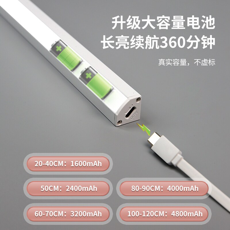 充电感应灯带led酒柜免插电无线自粘遥控展柜灯条磁吸直角橱柜灯图片