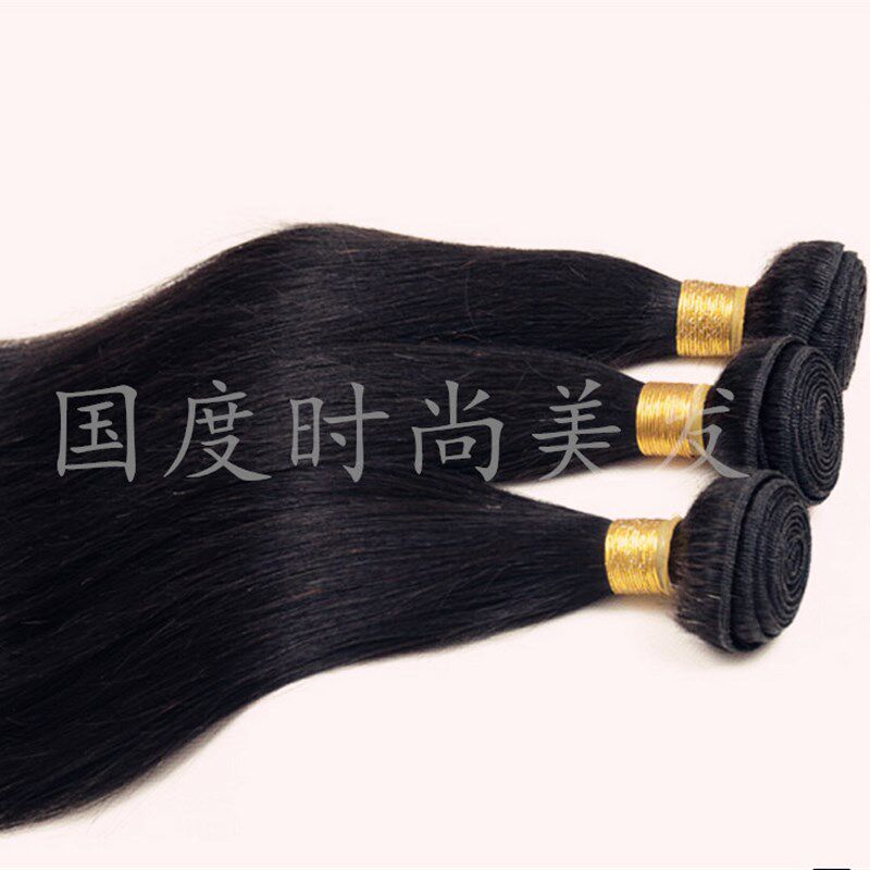 扁头直条真发发帘剧组戏曲古装编织假发片无痕接发处女发可缝卡子