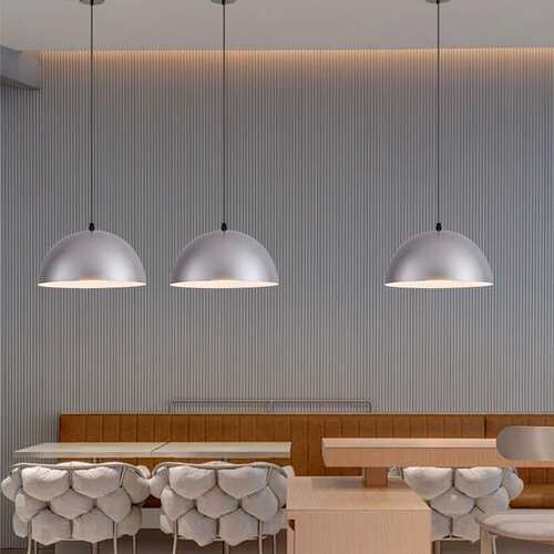 银色设计师轻奢简约吧台餐厅中山灯具个性创意餐饮店店铺商用吊灯