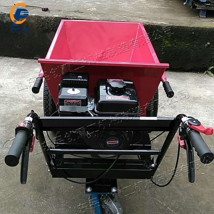 小型手推汽油运输车 建筑工地三轮翻斗运料车 工程建设施工拉货车