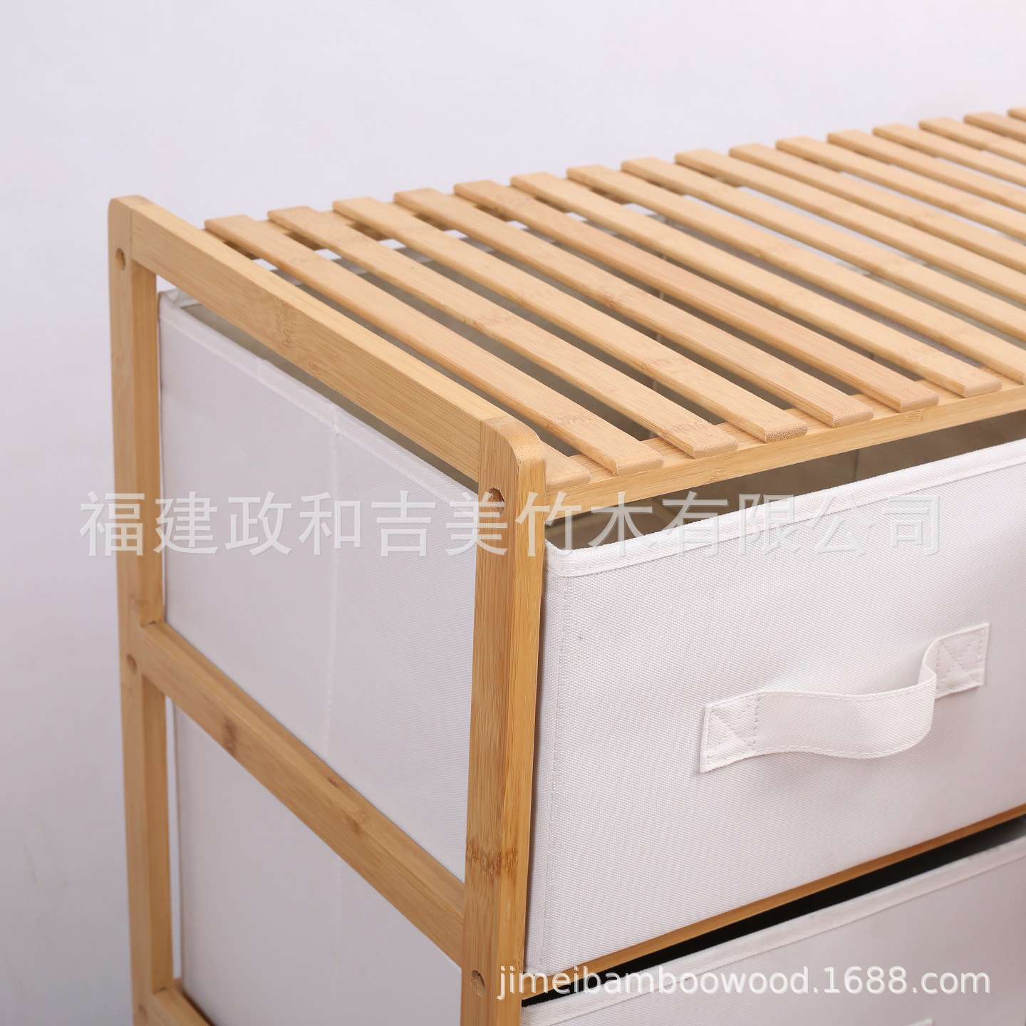 简约多层抽屉式竹布艺家用卧室落地置物架竹木家用储物柜收纳架