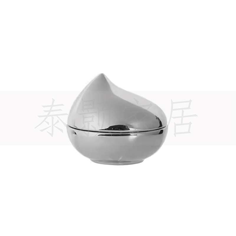 现代简约展厅摆场软装样板房客厅茶几琥珀色玻璃花瓶托盘组合摆件