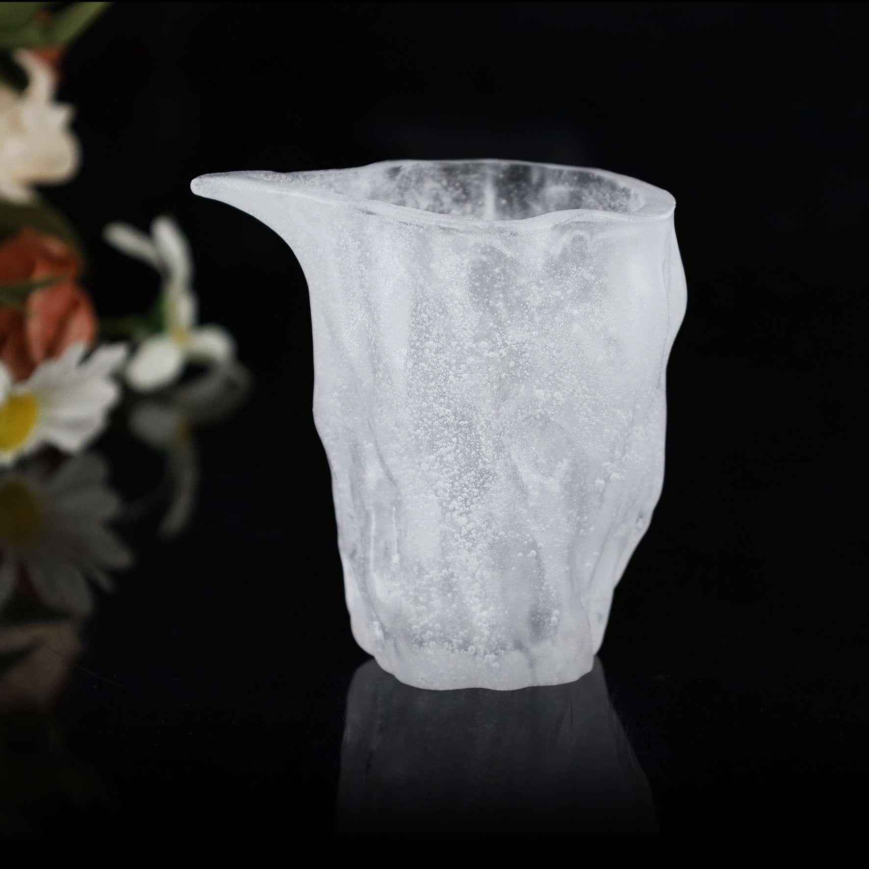锋明琉璃磨砂云雾粉烧纹理中式茶具套餐家用茶杯公道杯盖碗品茗杯
