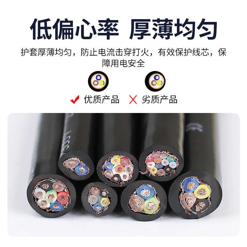 金万兴国标屏蔽线RVVP 8*0.3平方纯铜8芯音频通讯信号屏蔽软电缆