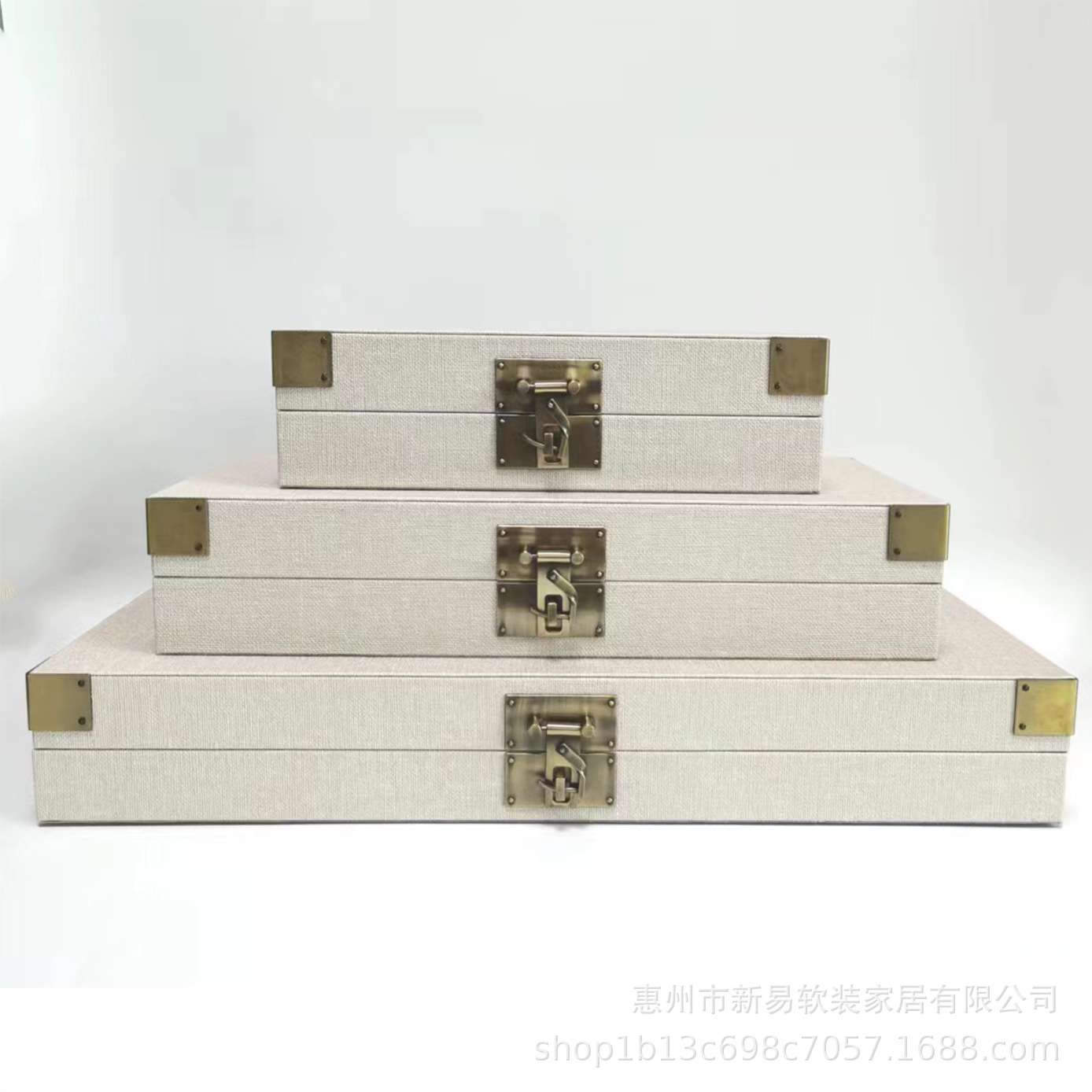 新中式首饰盒现代简约收纳盒样板房客厅玄关轻奢软装饰品工艺摆件