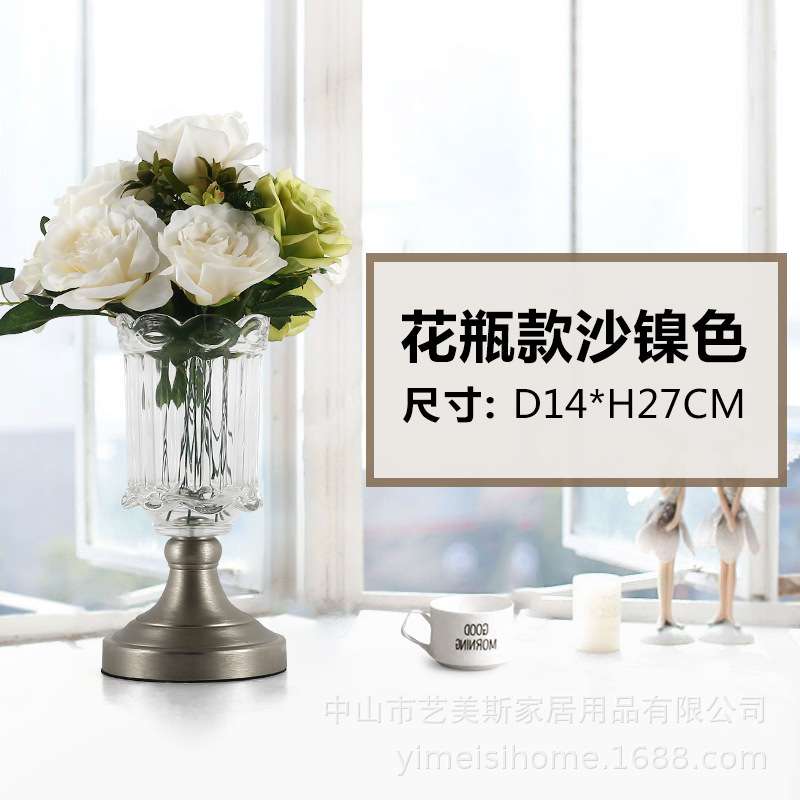 轻奢烛台供佛摆件莲花容器浪漫西餐美式欧式餐桌布置复古蜡烛台