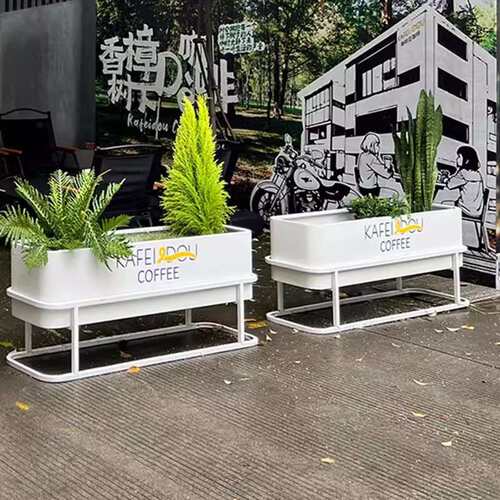 围栏户外不锈钢铁艺花箱花池店门口外摆长方形隔断组合花槽