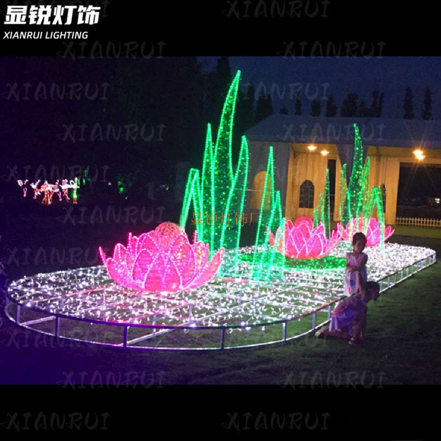 仿真户外铁制工艺花朵灯LED鲜花造型灯婚礼景观摆件布置礼堂装饰