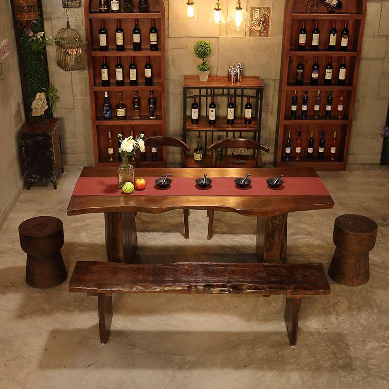 新中式整板原木茶桌仿古茶台大板餐桌椅组合根雕茶几民宿喝茶桌