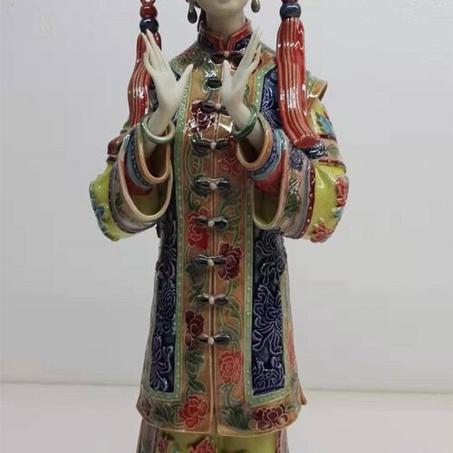 石湾陶瓷仕女琴棋书画手工艺精品林伟东新中式家具摆件林伟东仕女