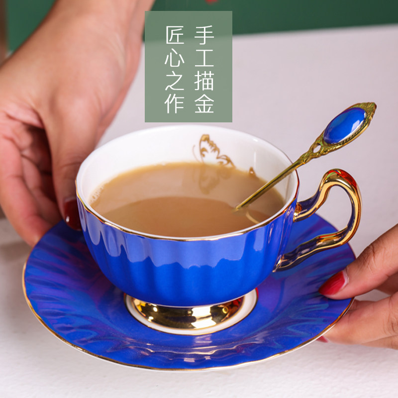 欧式小奢华骨瓷咖啡杯套装优雅英式家用下午茶杯个性创意男女水杯
