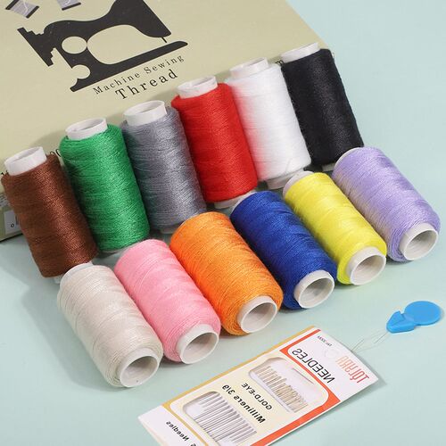 家用缝纫线大卷彩色缝衣服的线手缝线黑白线卷宿舍针线工具套装盒