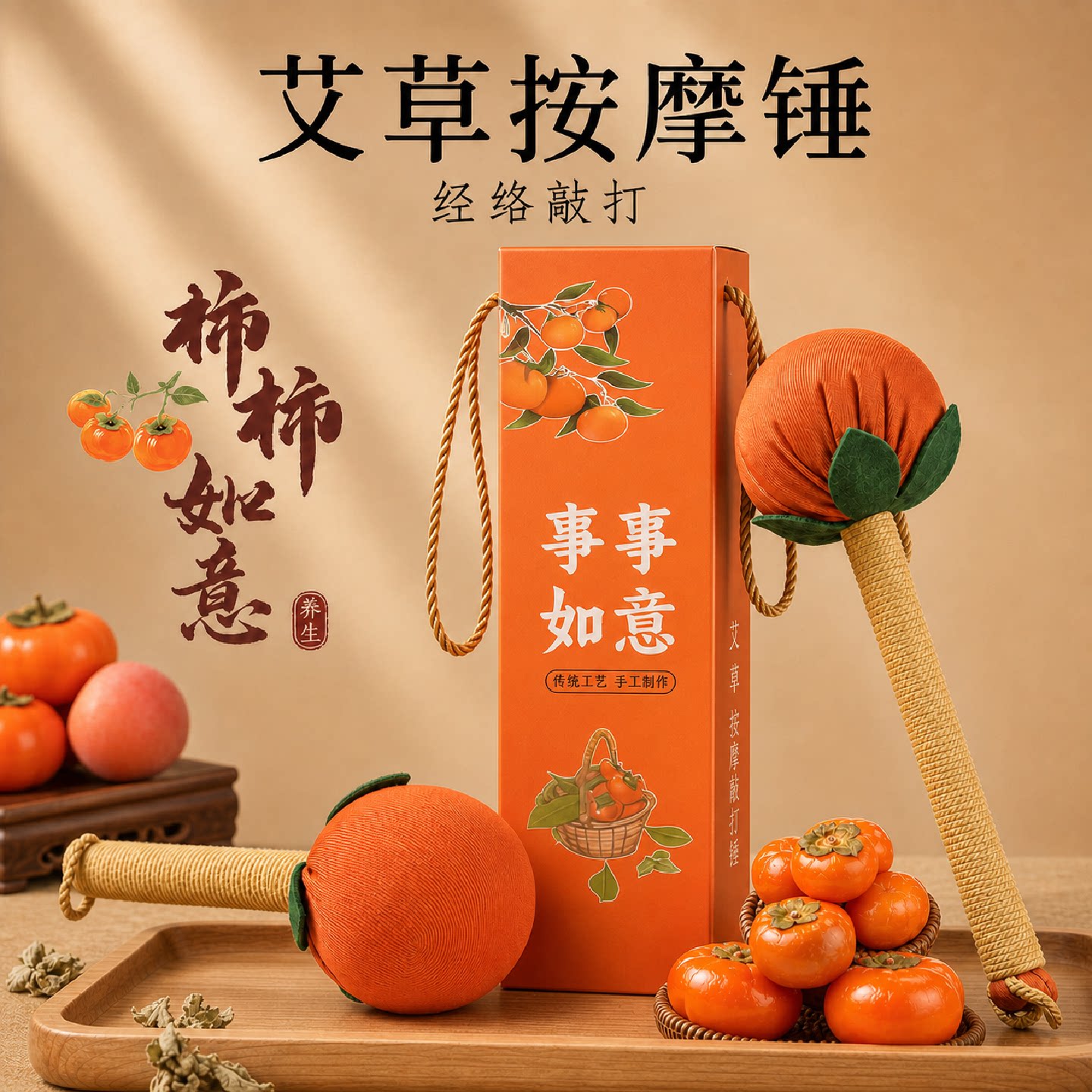 艾草锤子经络手工捶背拍八虚肩颈按摩疏通筋络神器艾灸养生敲旗舰