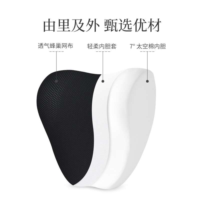 爱车屋蜂巢网布透气商务汽车头枕护颈枕记忆棉睡枕头车用靠枕简约